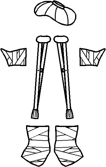 Injured Paper Doll Friends