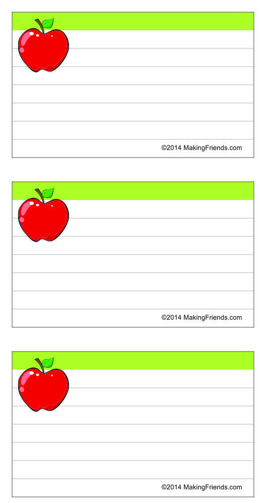 Simple Meals Blank Recipe Cards