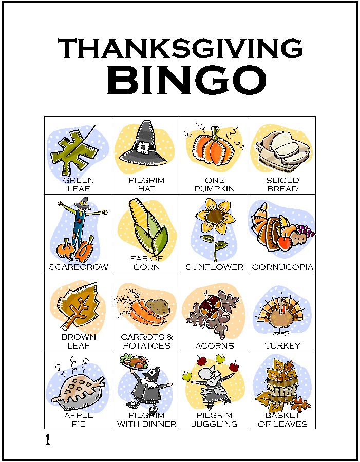 Thanksgiving Bingo Card 1 MakingFriendsMakingFriends