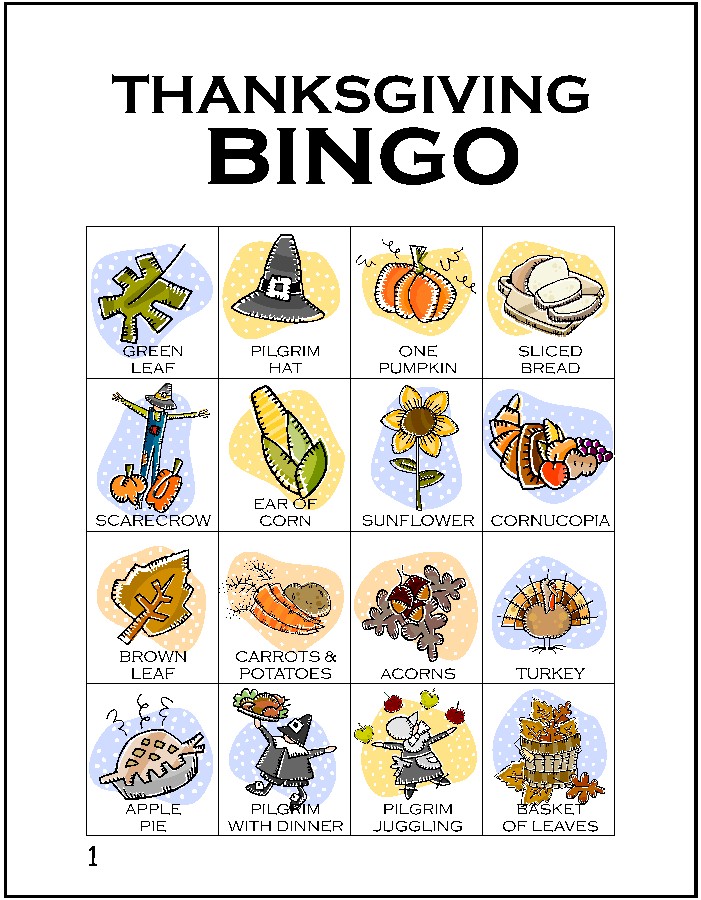 Free Printable Thanksgiving Bingo Printable Word Searches