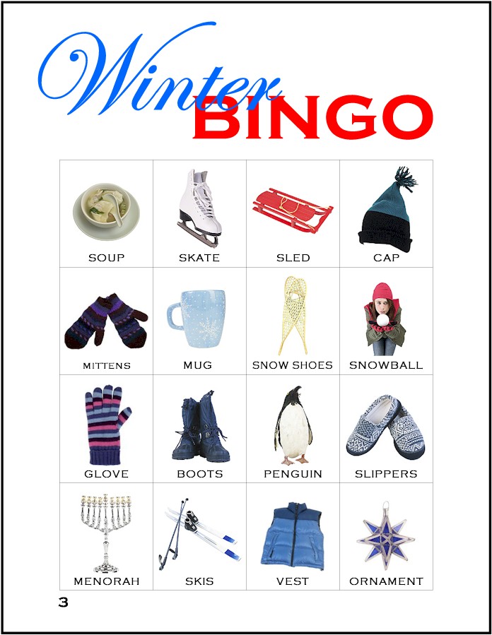 Winter Bingo Card 3 - MakingFriends