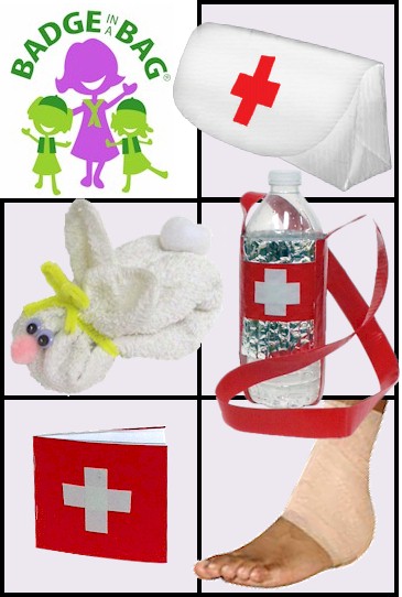 Advanced First Aid Badge in a Bag® -- Single. Already did first aid as Brownie or Junior? This kit takes it up a notch. They will get to make their own first aid pouch out of duct tape as well as make a first aid booklet and a “boo-boo bunny” to use when baby sitting. Fun and learning in our kit, Advanced First Aid Badge in a Bag® -- Single from MakingFriends®.com for one girl to complete the five requirements for the Cadette First Aid badge. #makingfriends #scoutingfromhome #cadettegirlscouts via @gsleader411