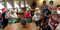 We went caroling and handed out snowman cans the girls made with cookies and candy canes inside at a nursing home.