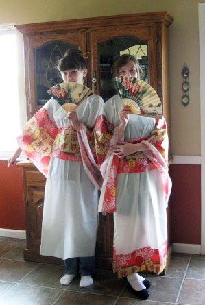 Japan Kimono Costume From A Tablecloth