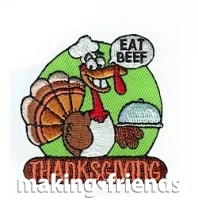 Girl Scout Thanksgiving Eat Beef Fun Patch