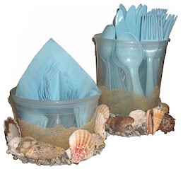 Seashell Utensil and Napkin Holder