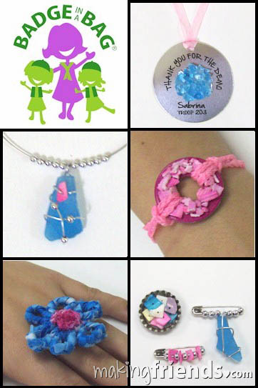 Girl Scout Jewelry Badge in a Bag via @gsleader411
