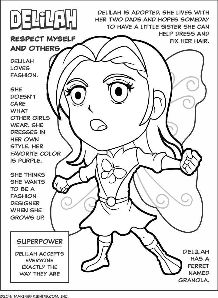respect myself and others coloring page Respect character coloring papers coloring pages