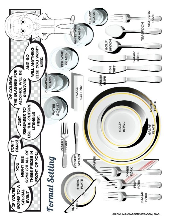 Printable Formal Dinner Place Setting - MakingFriends