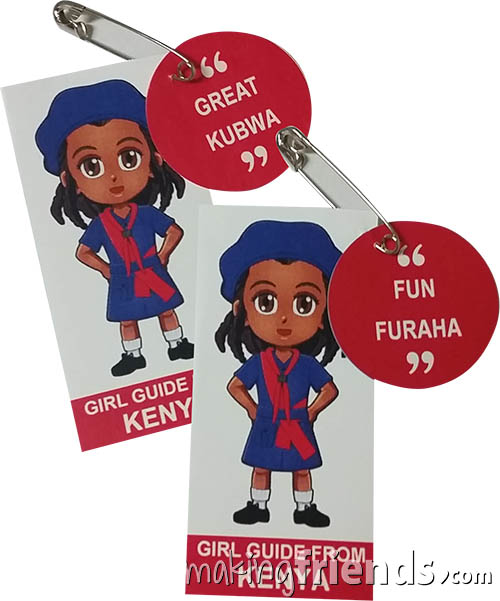 Learn 30 different Swahili words while making these swaps. No scissors or glue needed. Kit makes 30. #makingfriends #gsmakingfriends #girlscoutswaps #swaps #girlscouts #scouts #girlscoutleader #thinkingday #worldthinkingday via @gsleader411