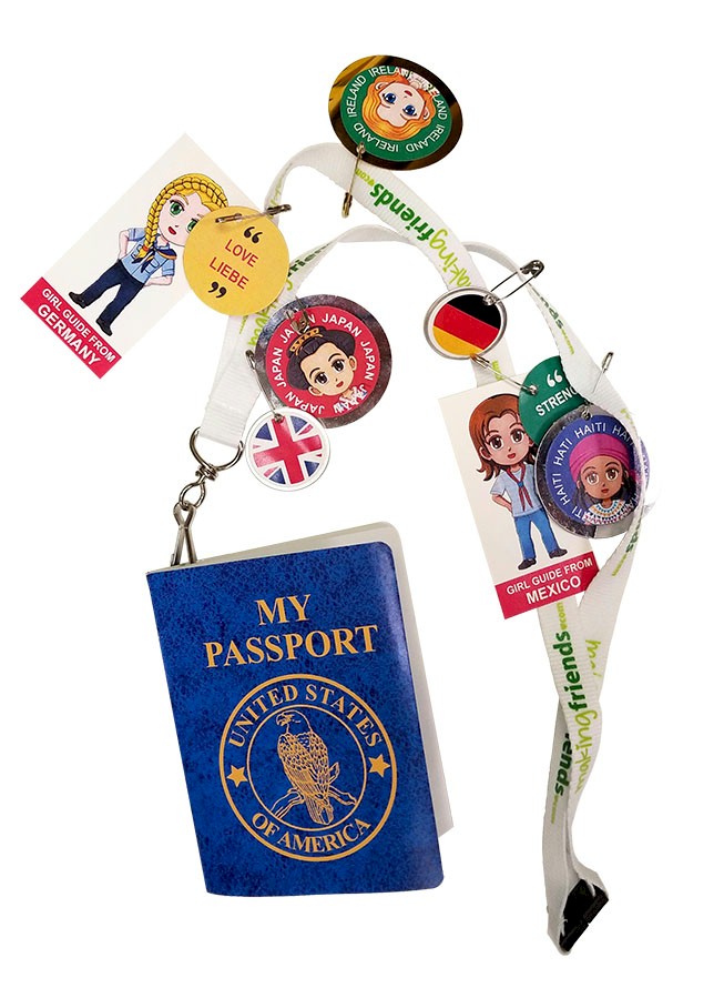 Girl Scout World Thinking Day Passport with Lanyard