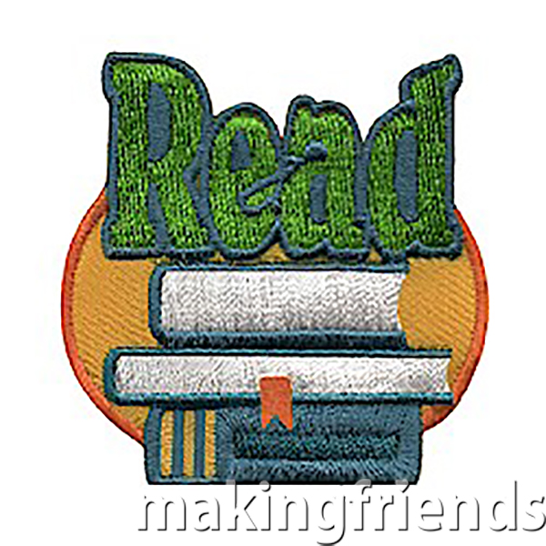 Perfect for troops that do book swaps or other events to promote reading. #makingfriends #gsmakingfriends #funpatch #scoutpatches #girlscouts #scouts #girlscoutleader via @gsleader411