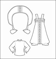 World Thinking Day Traditional Russia Clothing Outline