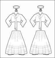 World Thinking Day Traditional South Korea Clothing Outline