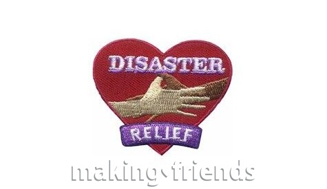 Help with disaster relief in the community or troops in other areas. #makingfriends #gsmakingfriends #funpatch #girlscouts #girlscoutleader#communityservice via @gsleader411