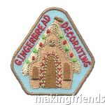 girl scouts gingerbread decorating fun patch $.59 each free shipping available