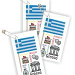 Greece Thinking Day Toothpick Flag SWAPs