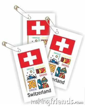 Girl Scout Thinking Day Toothpick Flag SWAP Switzerland via @gsleader411