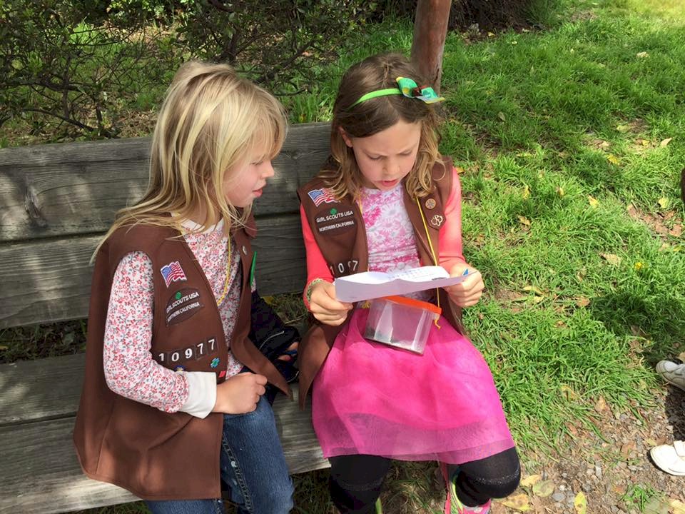 Brownie Girl Scouts letterboxing.