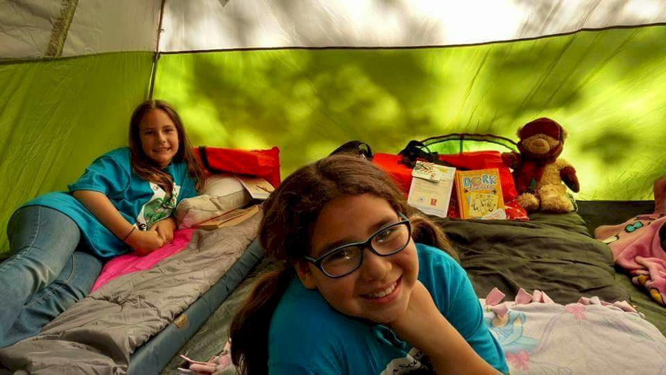 Junior Girl Scouts Tent Camping