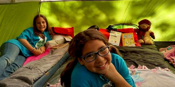 Junior Girl Scouts Tent Camping