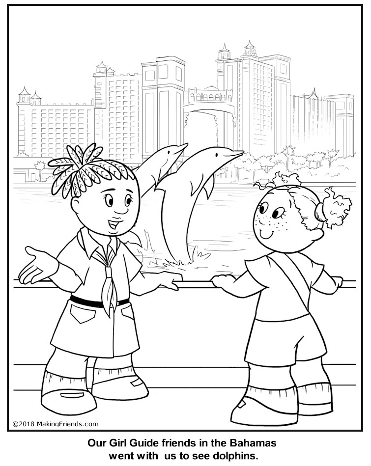 Bahamian Girl Guide Coloring Page