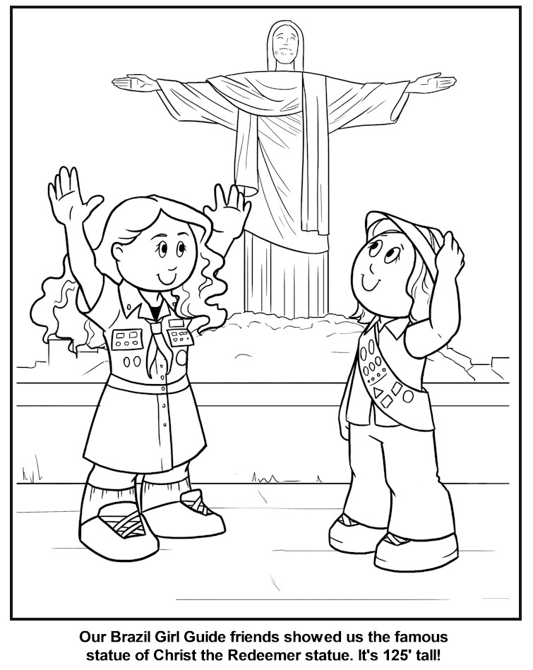 Brazilian Girl Guide Coloring Page