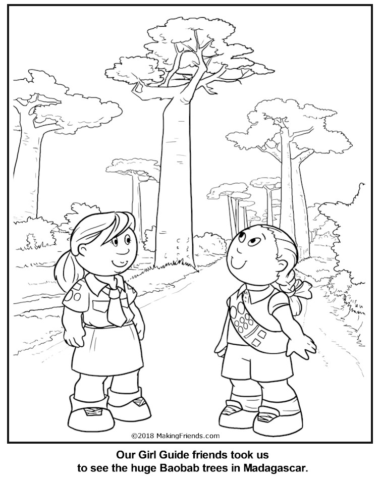 Malagasy Girl Guide Coloring Page for Madagascar