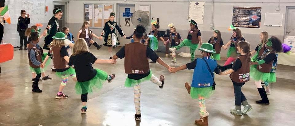 Brownie Girl Scouts Irish Step Dancing.