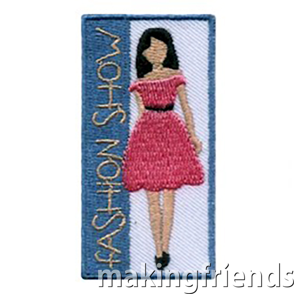 A great patch for your troop or service unit fashion show. Also a fun idea if you are visiting a retail store that offers girls to have a fashion show during a troop trip. #makingfriends #fashionshow #onlinefashionshow #fashionshowpatch #girlscoutpatch #gspatches #funpatches via @gsleader411