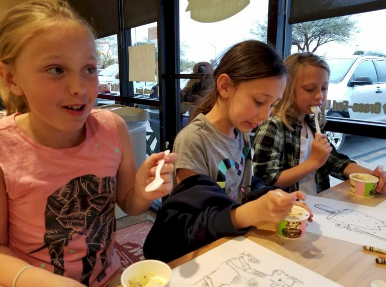 Brownie Ice Cream Party during Girl Scout week.