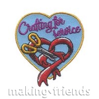 Girl Scout crafting for service patch