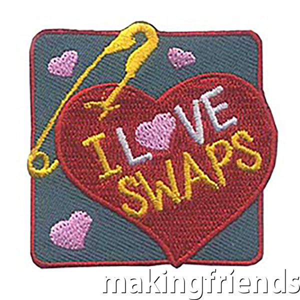 I Love SWAPs* Patch (Heart) LIMITED SUPPLY! Don't miss your chance to share these adorable patches with your scouts. New to SWAPs* or need inspiration? Take a look at our page SWAPs: Share With A Pal. Whether you have one event dedicated to making and trading crafts or include time at a service unit or council event for girls to trade, your girls will have so much fun trading these cute keepsakes and meeting new girls. $.69 each Free Shipping Available #makingfriends #friendshipswaps via @gsleader411