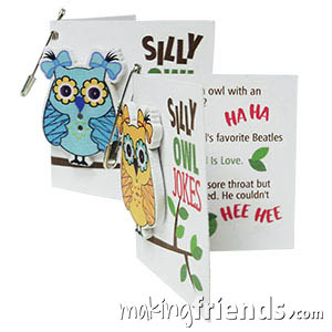 Silly Owl Joke Book Girl Scout Friendship SWAP Kit via @gsleader411