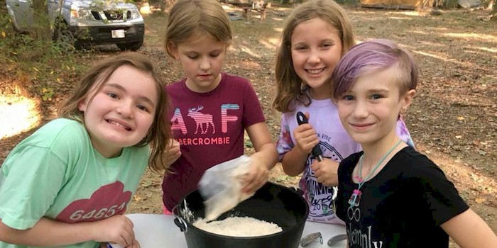 Brownie Earning Their Simple Meals Badge
