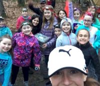 Troop 88187 Dracut MA took a selfie while  earning their camper badge spending 2 nights tent camping!