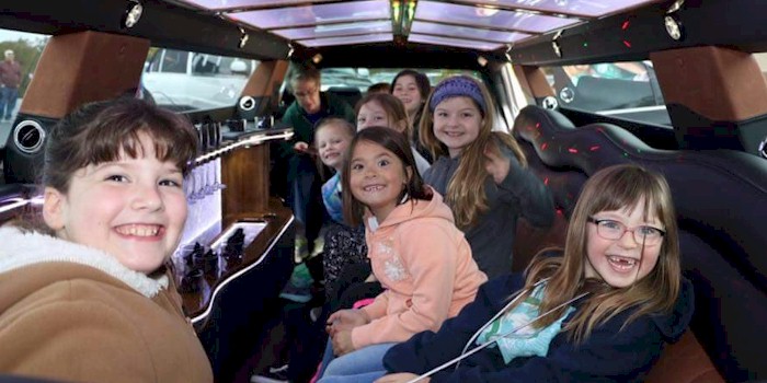 Girl Scouts in a Limousine