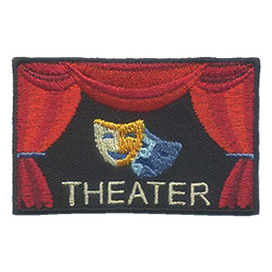 Girl Scout Junior 1980-2001 THEATER BADGE Theatre Acting Drama Plays Masks Patch 