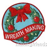 girl scouts wreath making fun patch