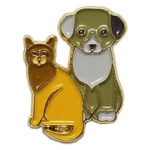 Cat and Dog Enamel Pin