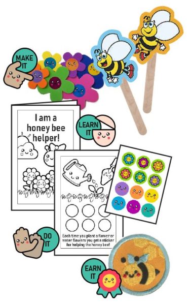 Youth Strong Helping Hands Honey Bee Badge in a Bag