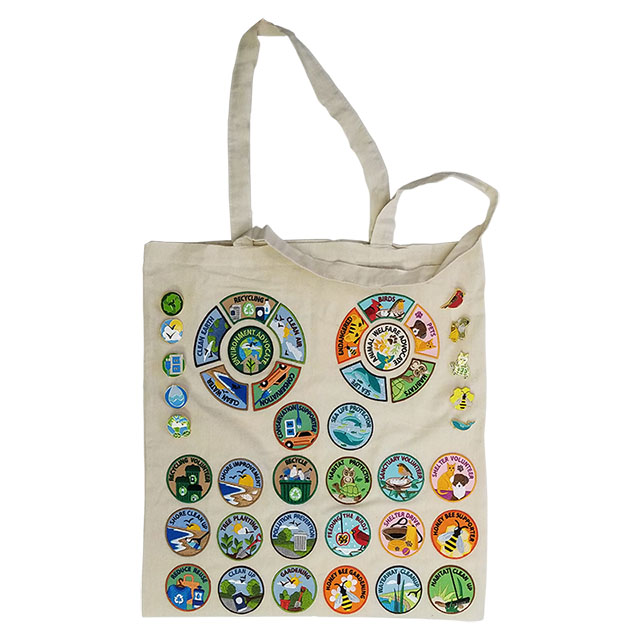 GIRL SCOUT PATCHES CANVAS TOTE BAG PATCHES