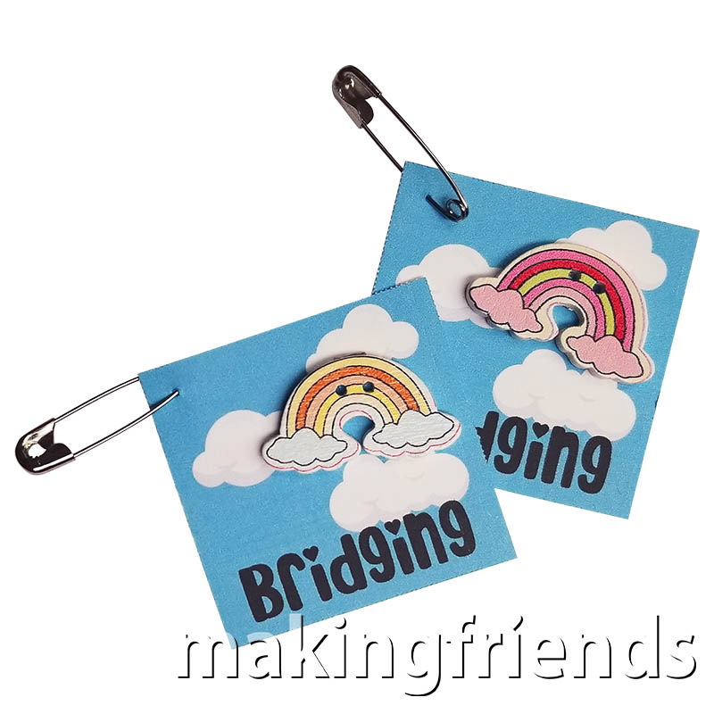 Bridging Rainbow Friendship Swap Kit. Easy as can be! We print your custom information -- up to 3 lines. Your girls will love the custom Bridging Rainbow Friendship Swap Kit created just for them! Exclusively available at MakingFriends®.com. You'll find ideas for ceremonies, decorations, banners and patches on our page Scout Ceremonies and Award Celebrations. Kit makes 24 and is available at MakingFriends®.com. via @gsleader411