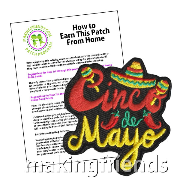 Basic information to share with your scouts about Cinco de Mayo as well as link to craft ideas for your troop celebration can be found in our product description. #makingfriends #gsmakingfriends #funpatch #scoutpatches #girlscouts #scouts #girlscoutleader #cincodemayo via @gsleader411