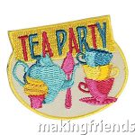 girl scout tea party fun patch $.69 each free shipping available