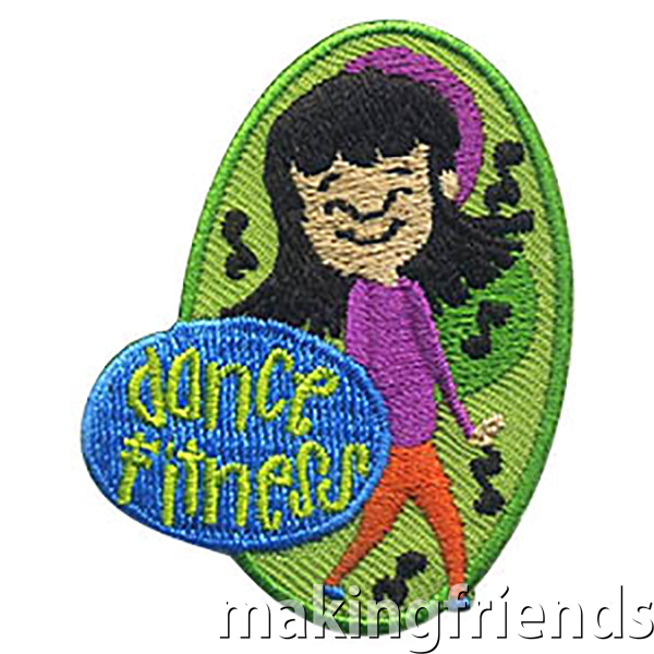 Have fun dancing for fitness with your troop, then get this fun Dance Fitness patch! $.69 each free shipping available #makingfriends #dancefitness #gspatch #girlscouts #gsdancepatch #dancepatch #dancing #fitness #behealthy via @gsleader411