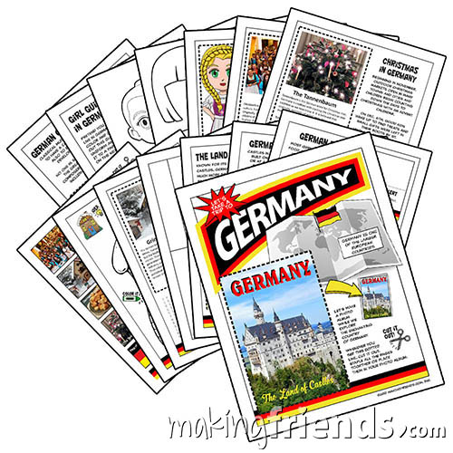 Our fifteen-page download is packed with 13 different activities to teach your girls about Germany for your troop or service unit International or Thinking Day event. #makingfriends #gsmakingfriends #girlscouts #scouts #girlscoutleader #thinkingday #worldthinkingday via @gsleader411