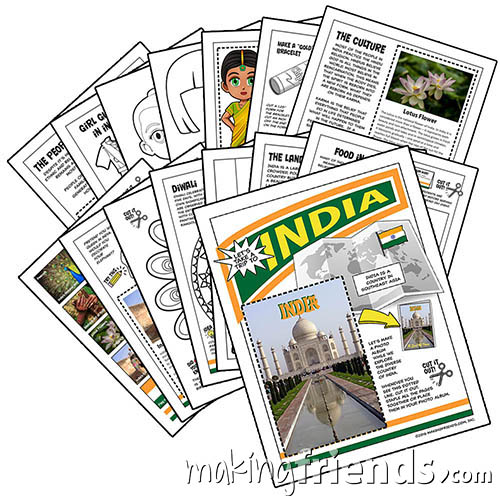 Our fifteen-page download is packed with 13 different activities to help your girls get ready for their India presentation. #makingfriends #gsmakingfriends #girlscouts #scouts #girlscoutleader #thinkingday #worldthinkingday via @gsleader411