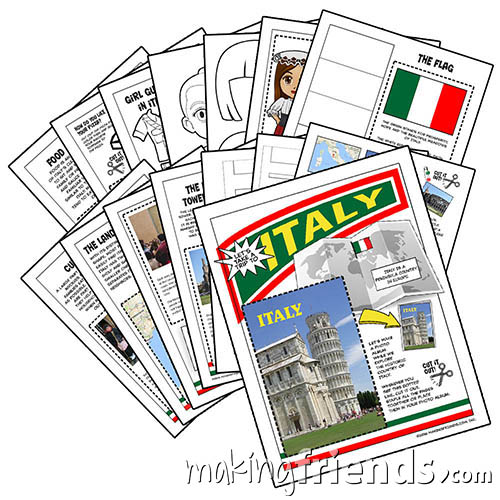 Our fifteen-page download is packed with 13 different activities to teach your girls about Italy and help them prepare for their Thinking Day presentation. #makingfriends #gsmakingfriends #girlscouts #scouts #girlscoutleader #thinkingday #worldthinkingday via @gsleader411