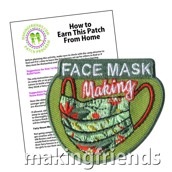 Face Mask Making Patch Program® from MakingFriends®.com. By following our suggested requirements, scouts of any level can learn how face masks help prevent the spread of COVID-19.  Younger scouts can make face masks for themselves with basic supplies while older scouts can make fabric face masks for themselves, friends and family and the community. Older scouts can also learn about different materials that can be used as face mask filters. #patchprogram #scoutingfromhome #communityservice via @gsleader411